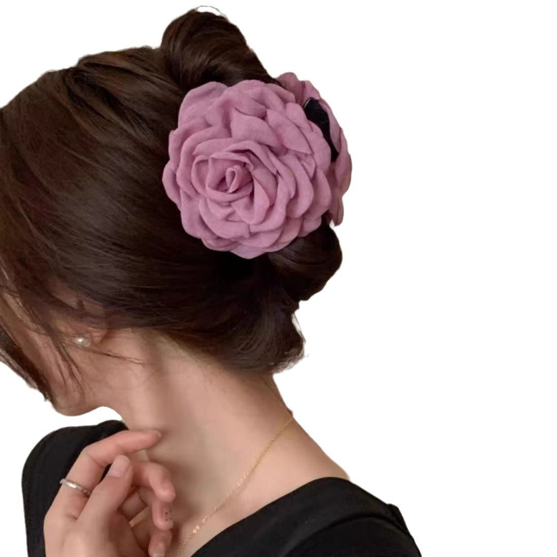 Wholesale Women's Grab Clip Rose Flower Head Back Shark Headwear